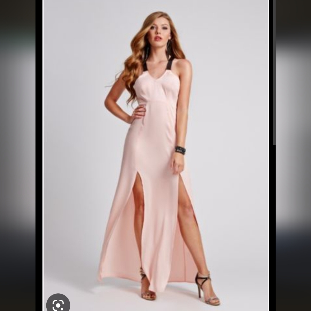 Guess Iconic Pink Strap Maxi Dress